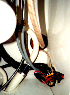 Chris-Craft 3092 Crown - a bundle of wires with taped connection undeer the head vanity